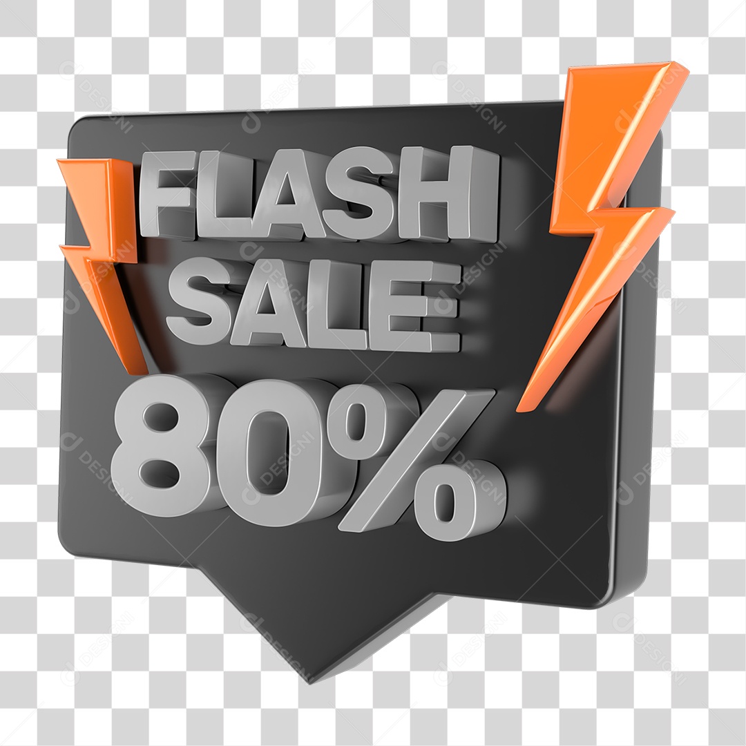 Selo 3D Flash Sale Porcentagem de Descontos PNG Transparente