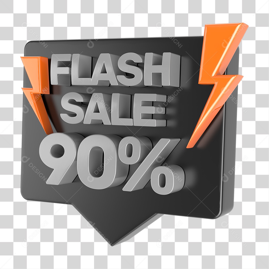 Selo 3D Flash Sale Porcentagem de Descontos PNG Transparente