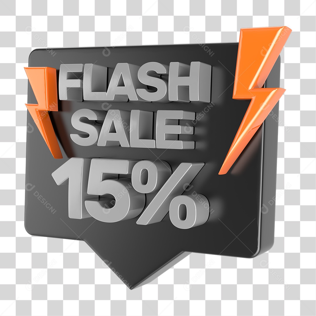 Selo 3D Flash Sale Porcentagem de Descontos PNG Transparente