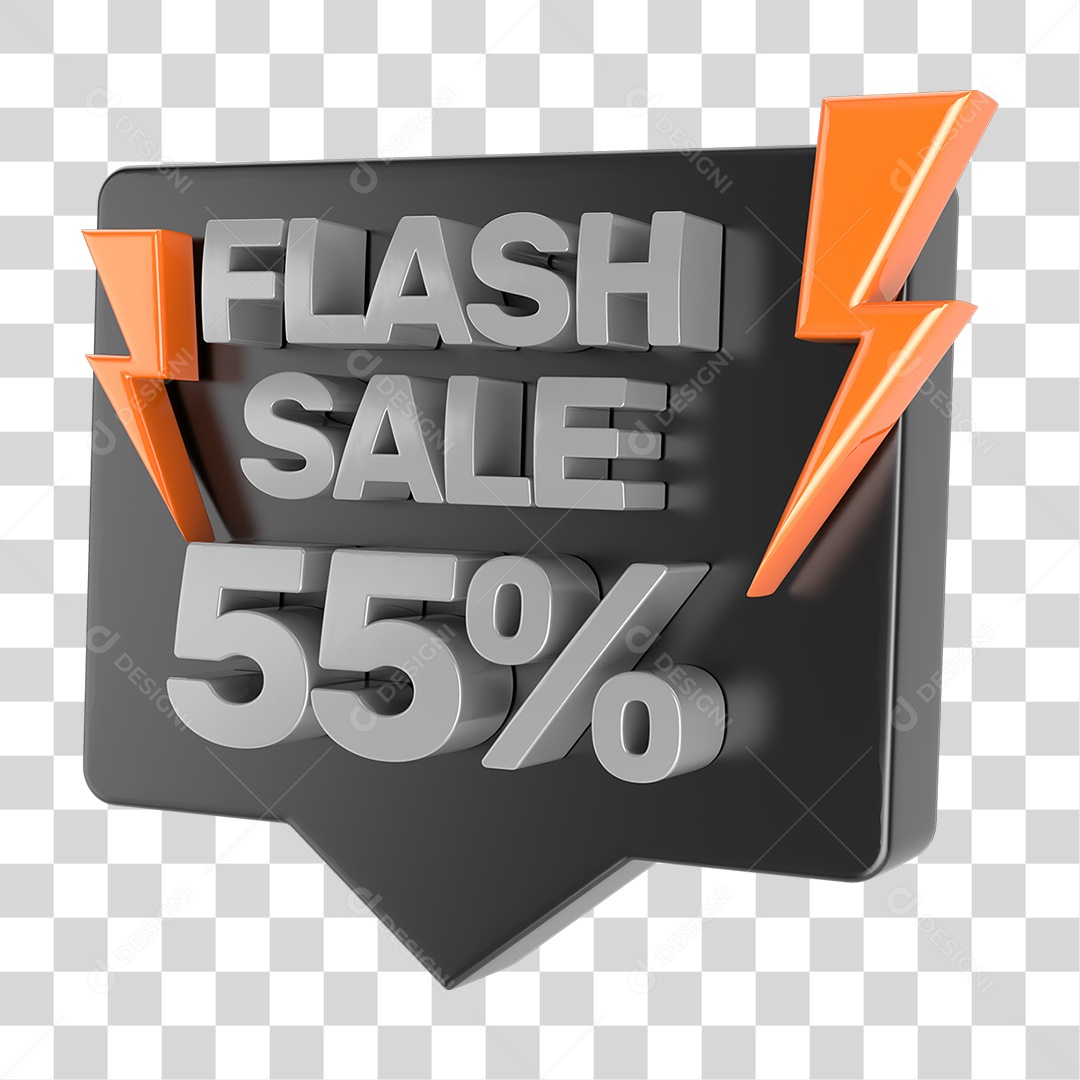 Selo 3D Flash Sale Porcentagem de Descontos PNG Transparente