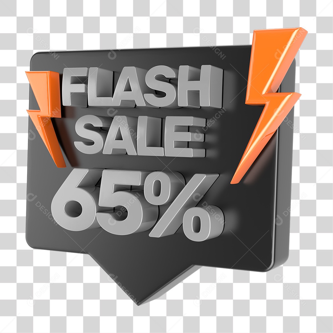 Selo 3D Flash Sale Porcentagem de Descontos PNG Transparente