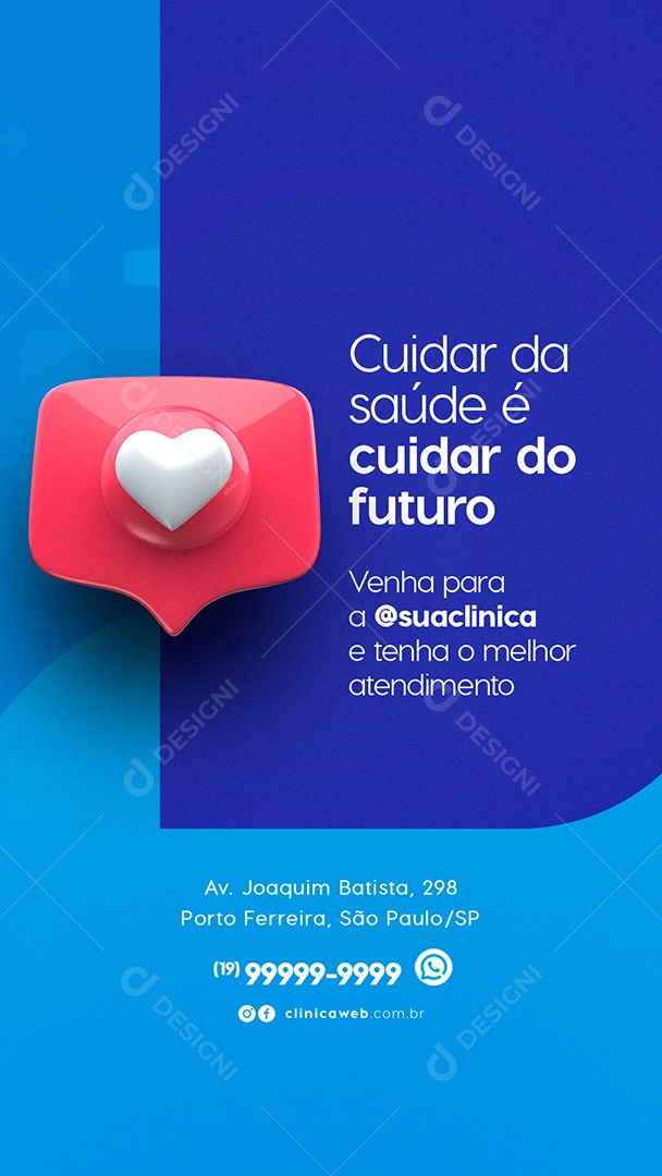 Story Cuidar da Saúde é Cuidar do Futuro Clínica Médica Social Media PSD Editável