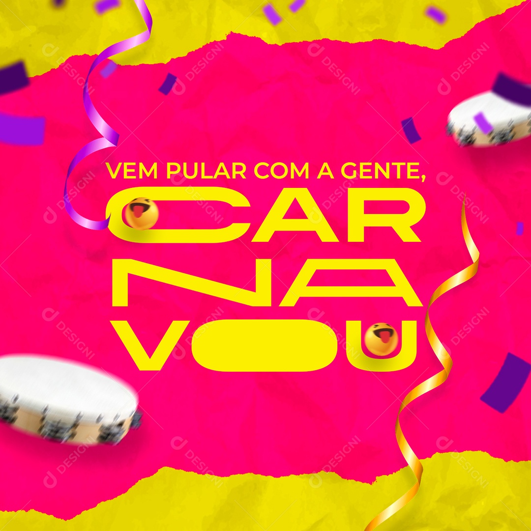 Vem Pula Com a Gente Carnaval Social Media PSD Editável