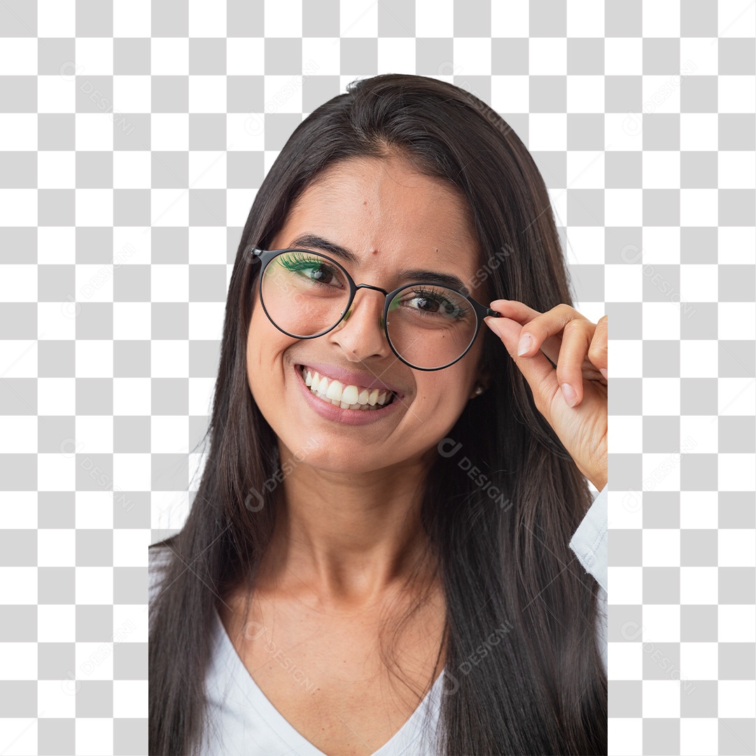 Linda Mulher Jovem Sorrindo PNG Transparente