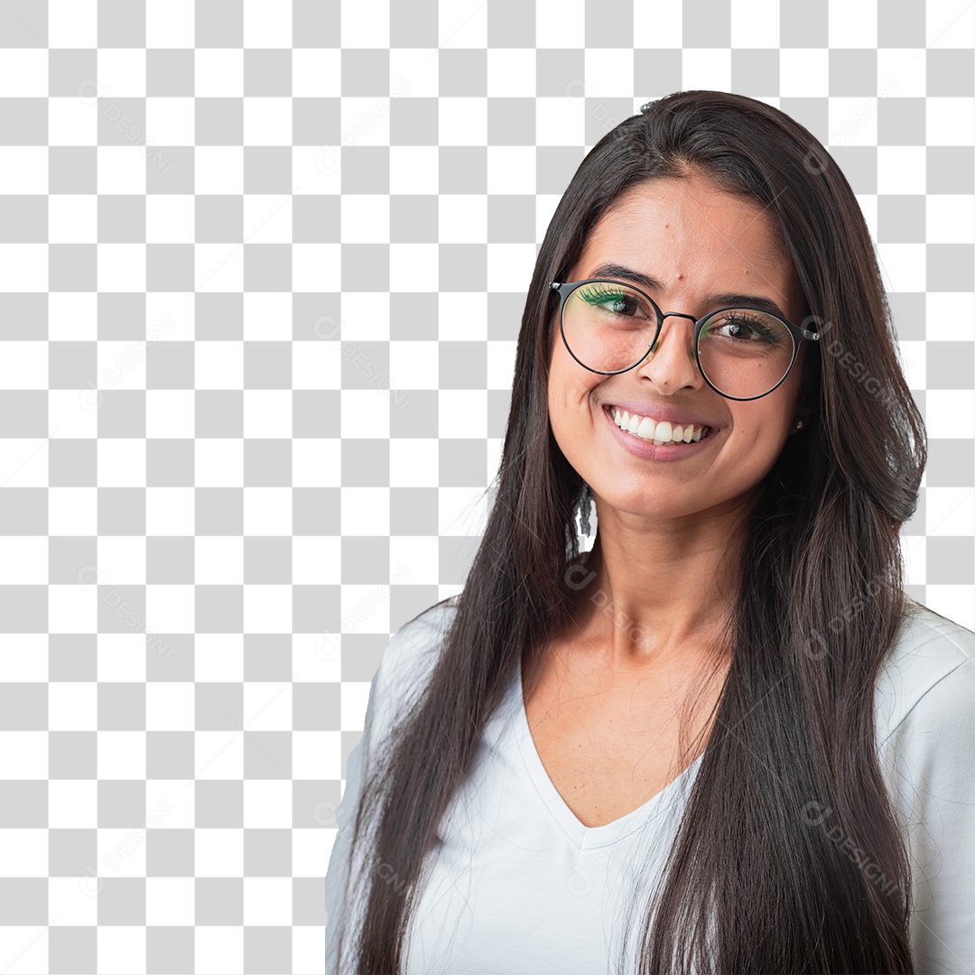 Linda Mulher Jovem Sorrindo PNG Transparente