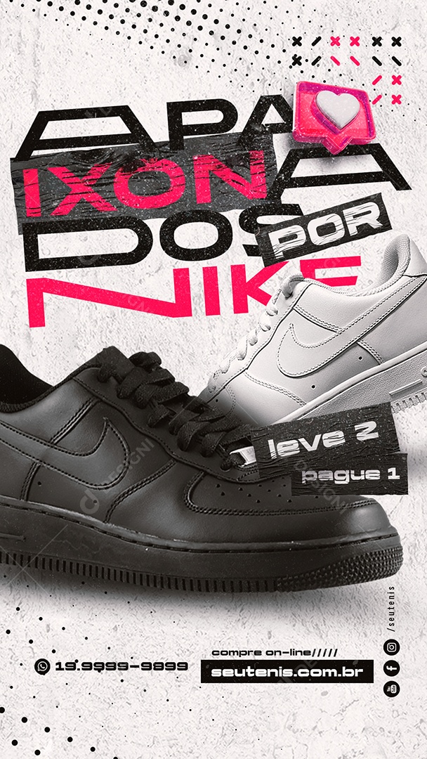 Story Apaixonados Por Nike Loja de Tênis Social Media PSD Editável