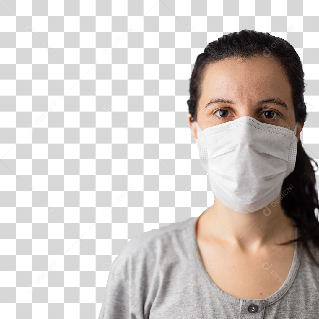 Mulher Com Máscara Pandêmica PNG Transparente