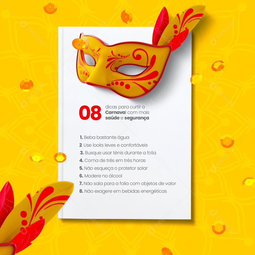 Dicas Para Curtir o Carnaval com Mais Saúde e Segurança Social Media PSD Editável