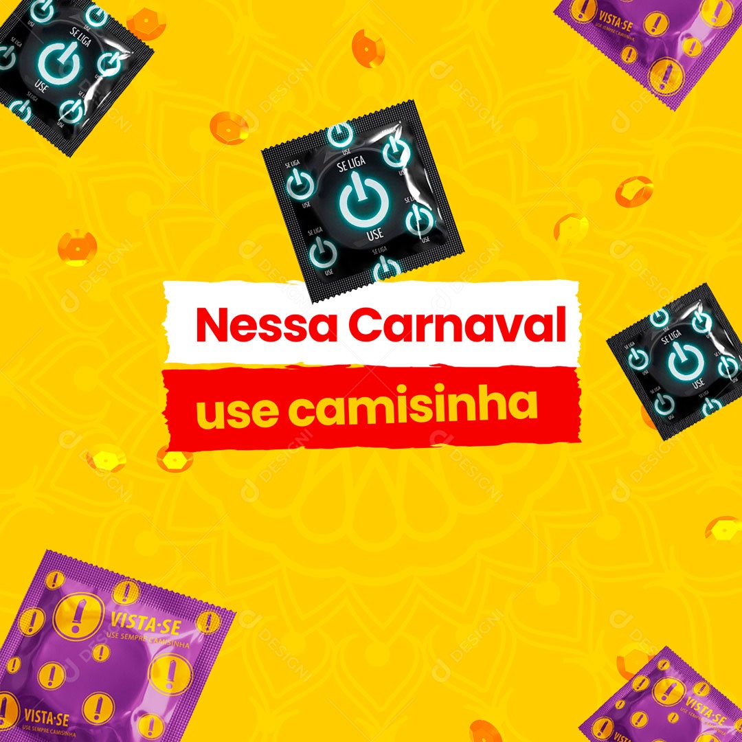 Nesse Carnaval Use Camisinha Social Media PSD Editável