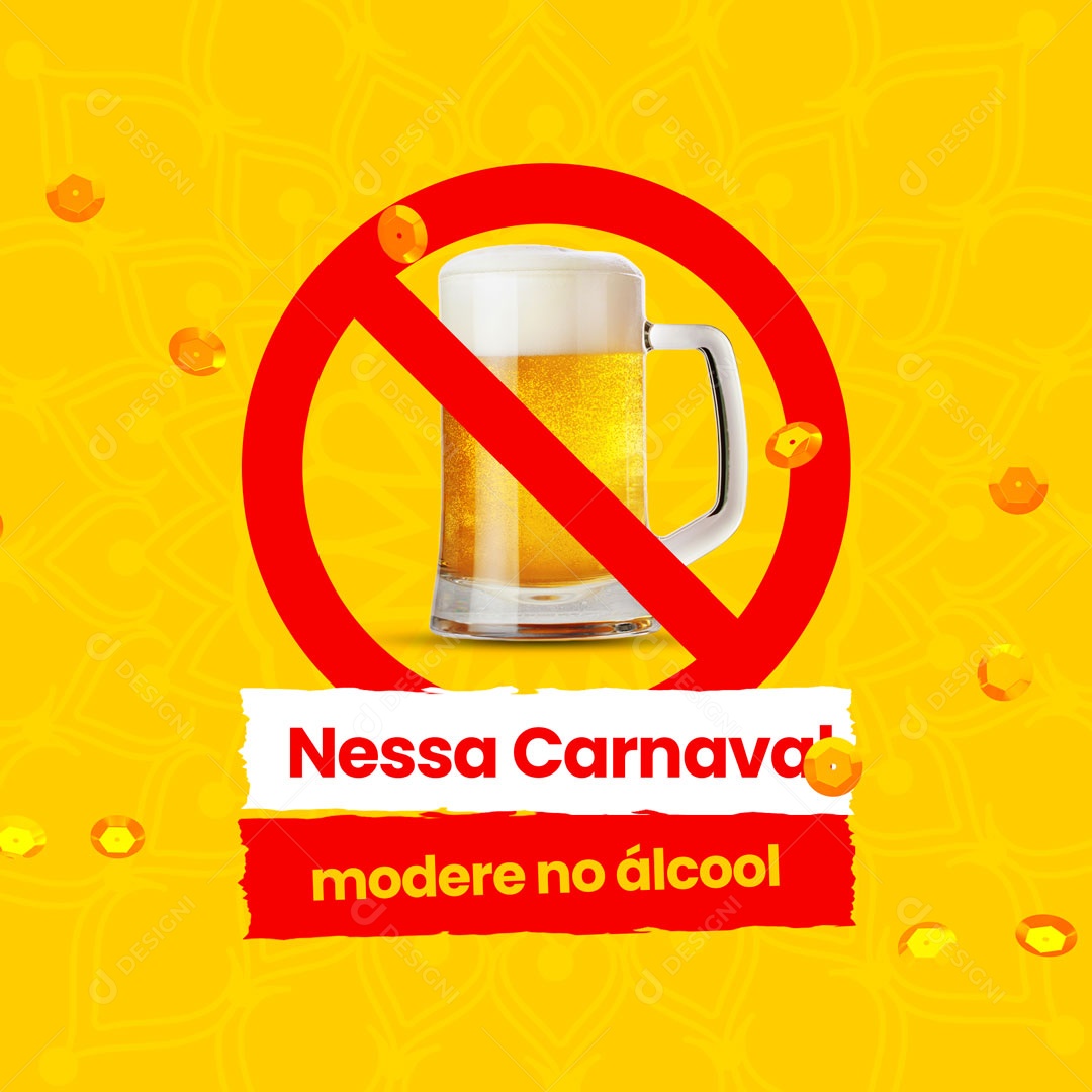 Nesse Carnaval Modere no Álcool Social Media PSD Editável