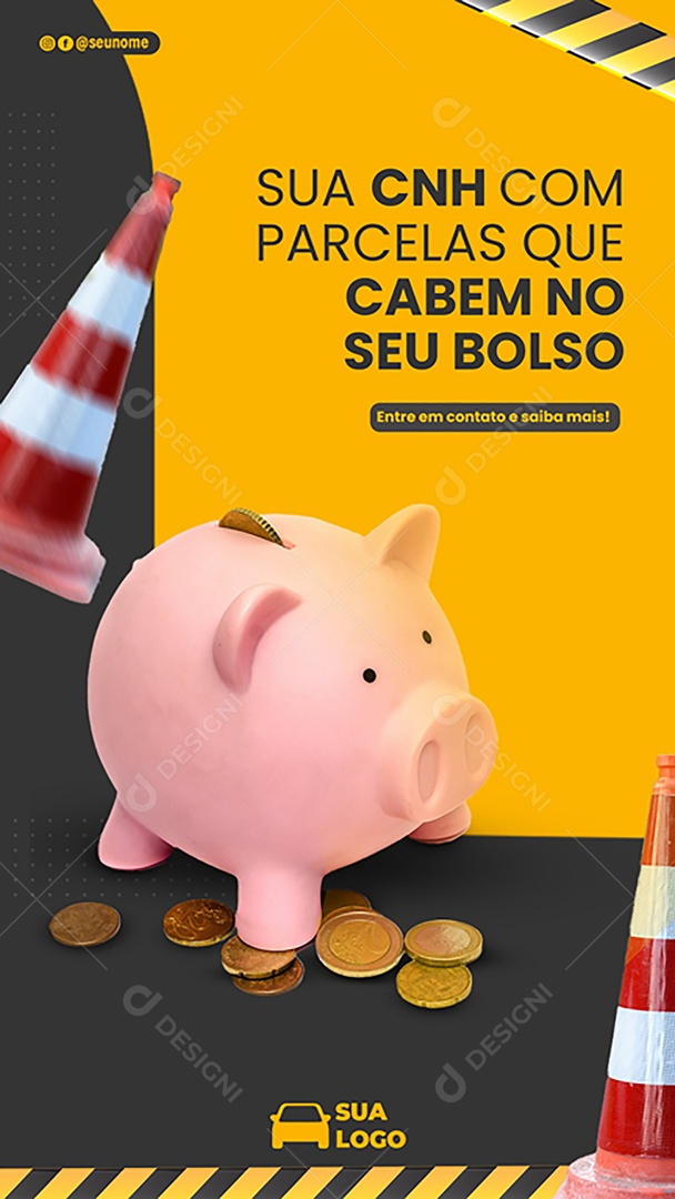 Story Sua CNH Com Parcelas Que Cabem no Seu Bolso Social Media PSD Editável