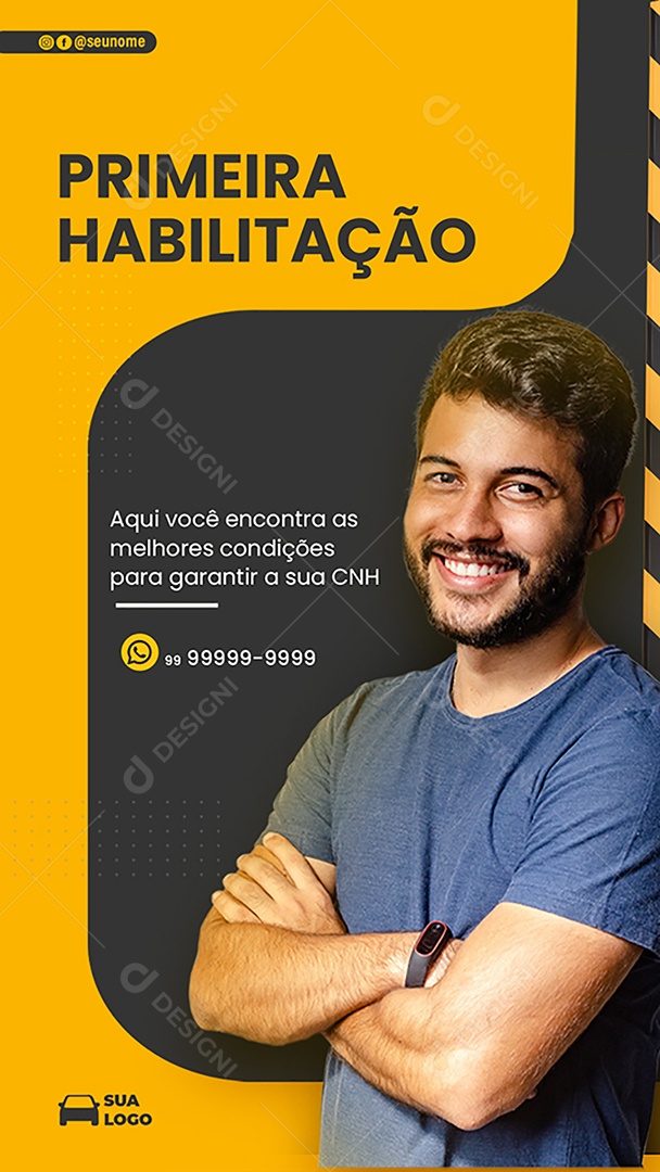 Story Primeira Habilitação Social Media PSD Editável