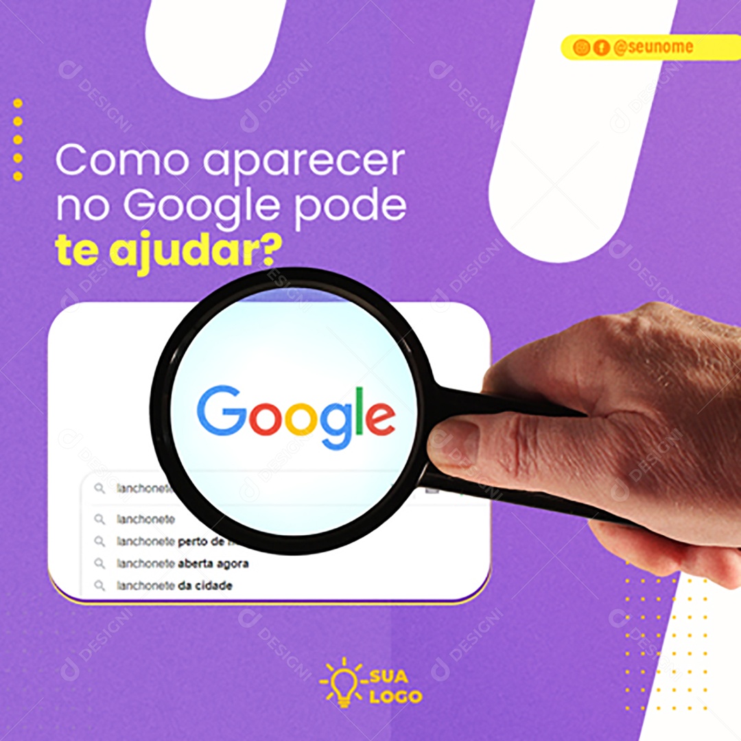 Como Aparecer No Google Pode te Ajudar Social Media PSD Editável