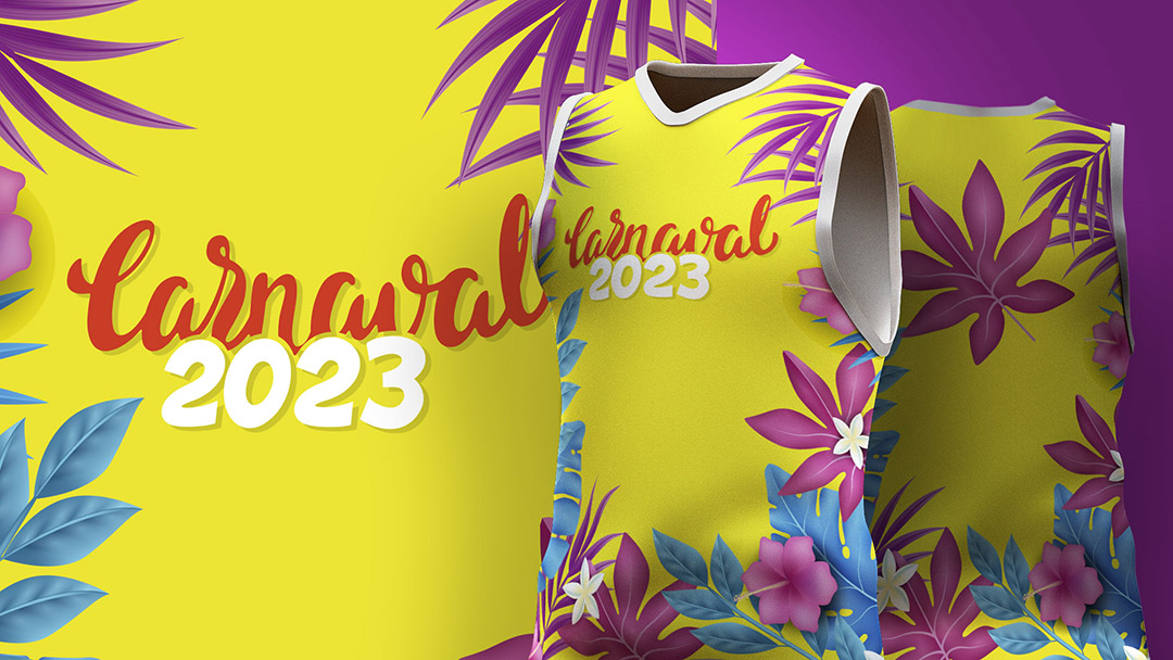Abadá de Carnaval Estampa Amarelo 2023 Ai + EPS