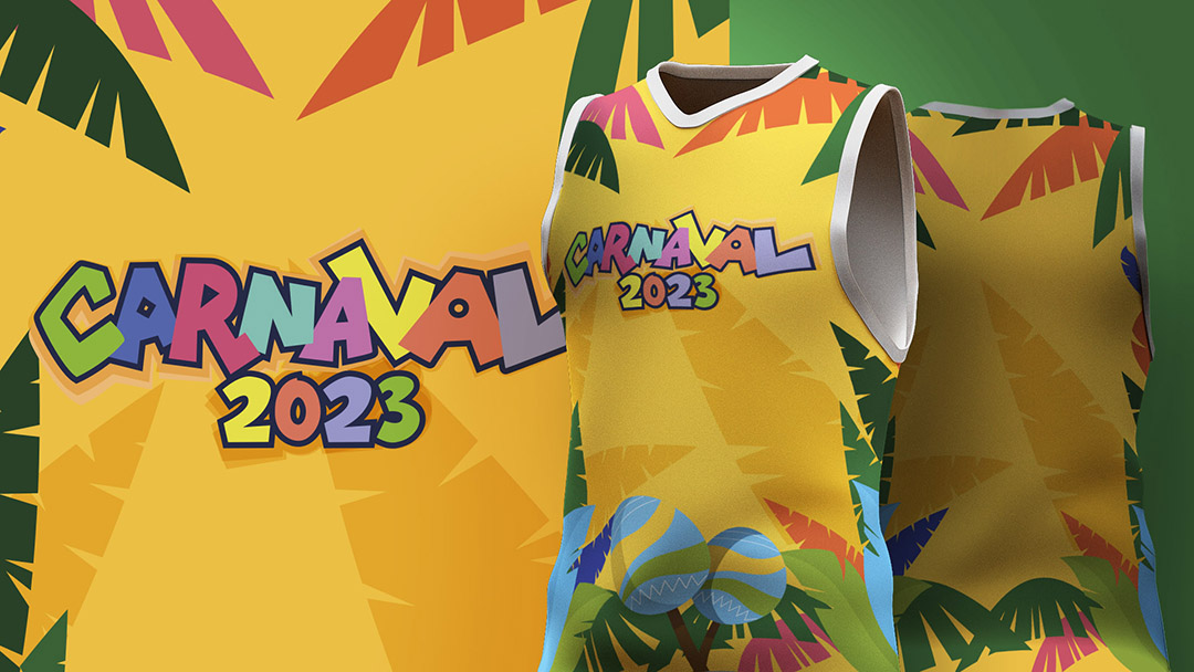 Abadá de Carnaval Estampa Amarelo Ai + EPS