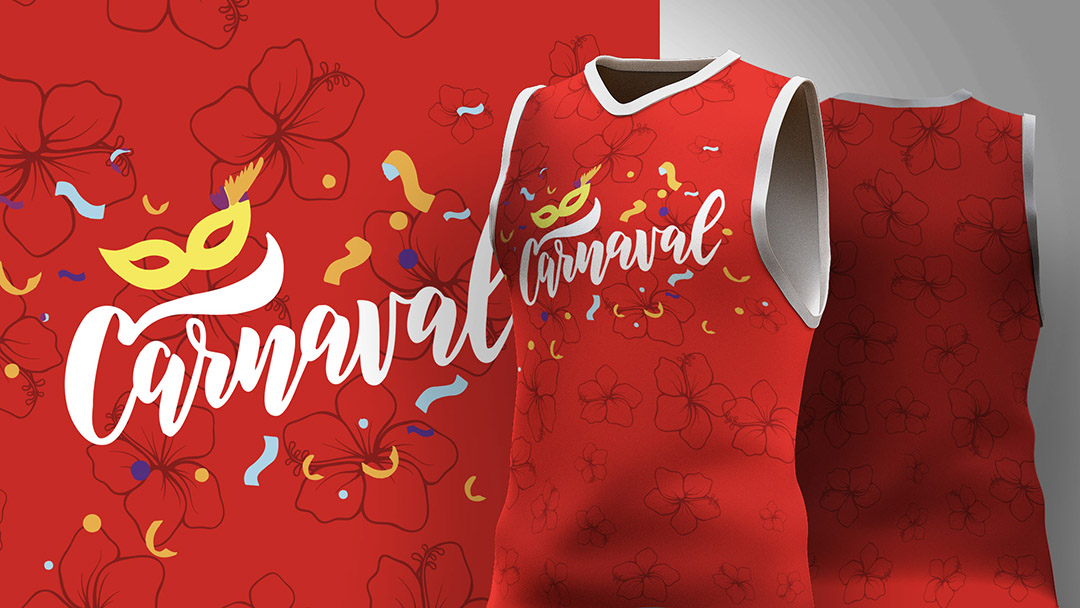 Abadá de Carnaval Estampa Vermelho Ai + EPS
