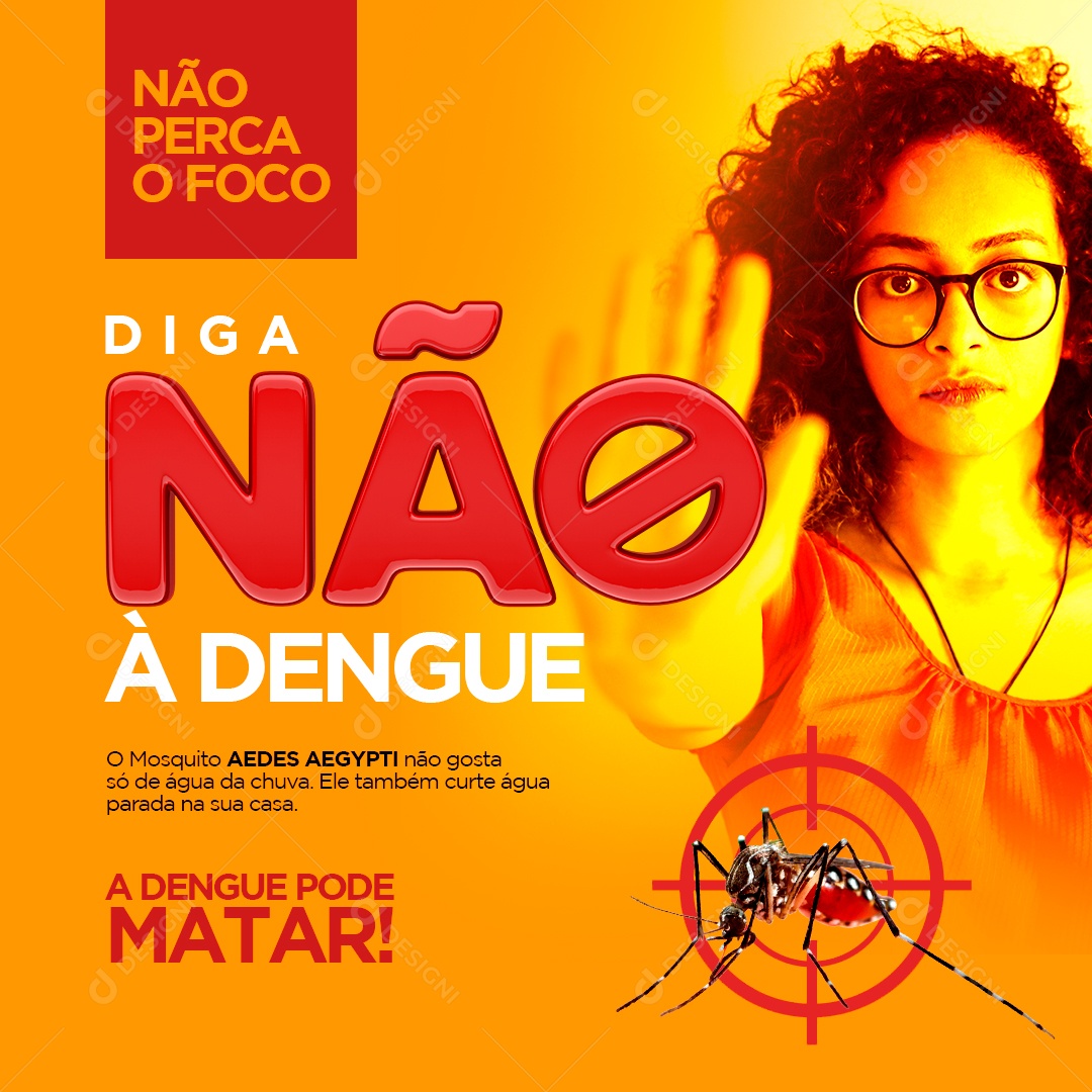 Post Diga Não À Dengue Social Media PSD Editável