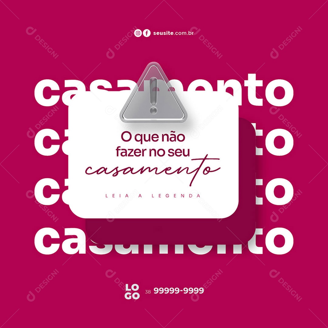 Assessoria de Casamento O Que não Fazer no Seu Casamento Social Media PSD Editável
