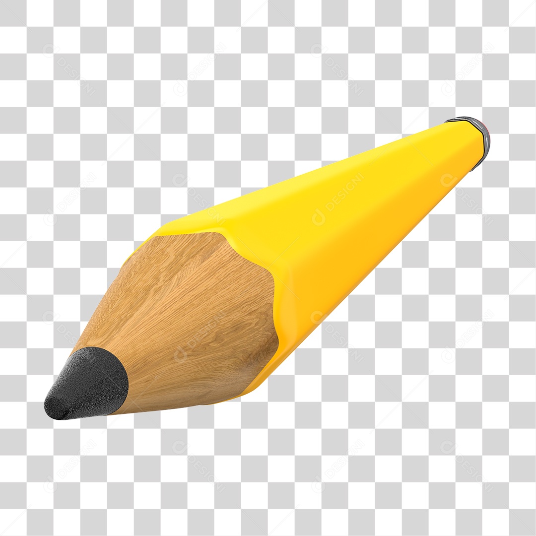 Lápis de Escrever Desenho 3D Elemento para Composição PNG Transparente
