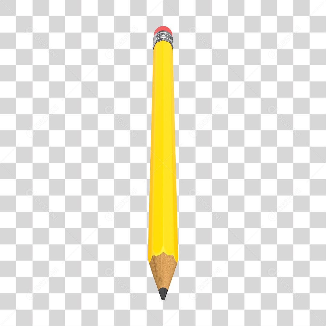 Lápis de Escrever Desenho 3D Elemento para Composição PNG Transparente