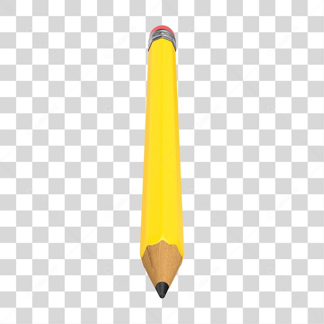 Lápis de Escrever Desenho 3D Elemento para Composição PNG Transparente