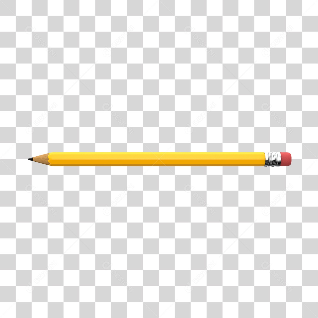 Lápis de Escrever Desenho 3D Elemento para Composição PNG Transparente