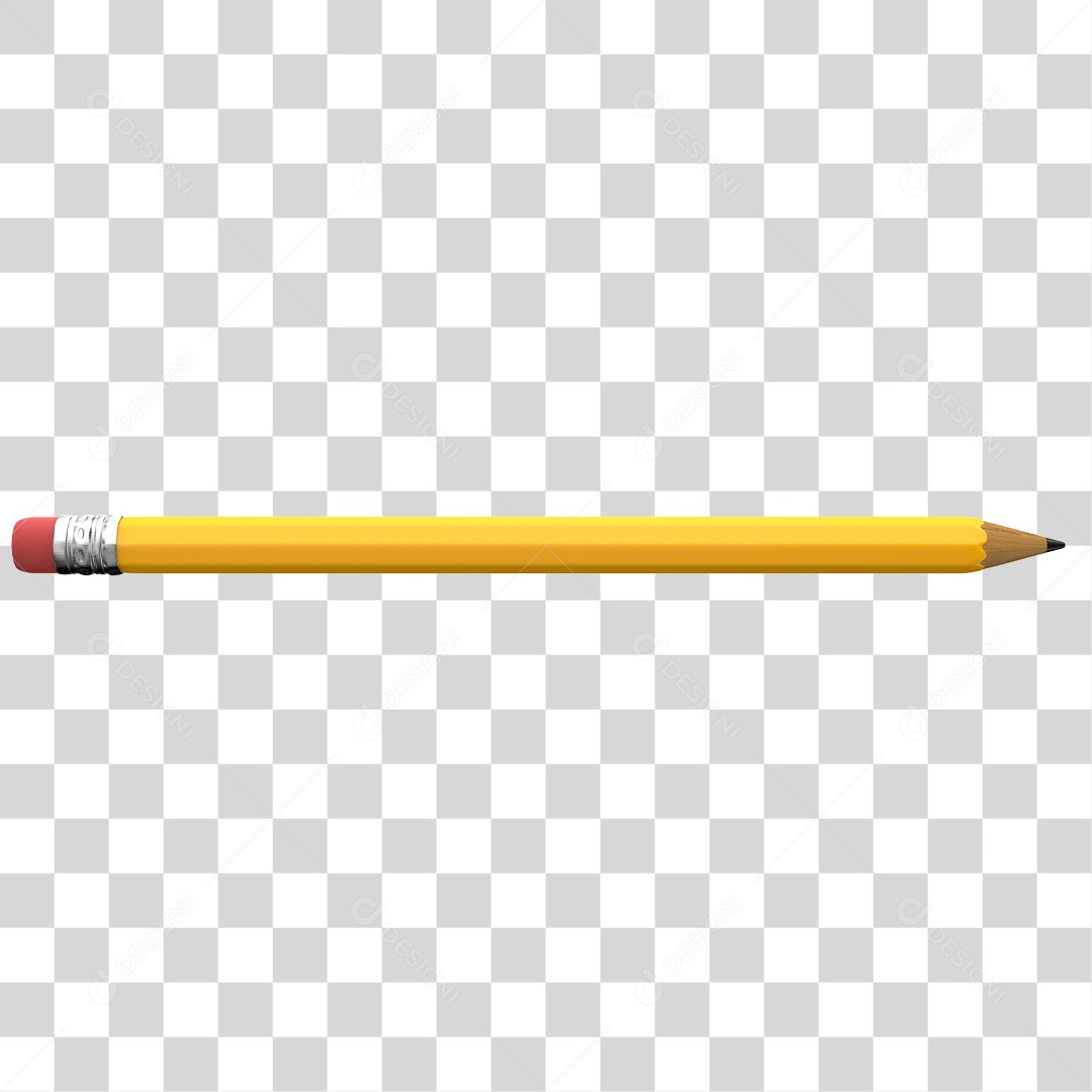 Lápis de Escrever Desenho 3D Elemento para Composição PNG Transparente