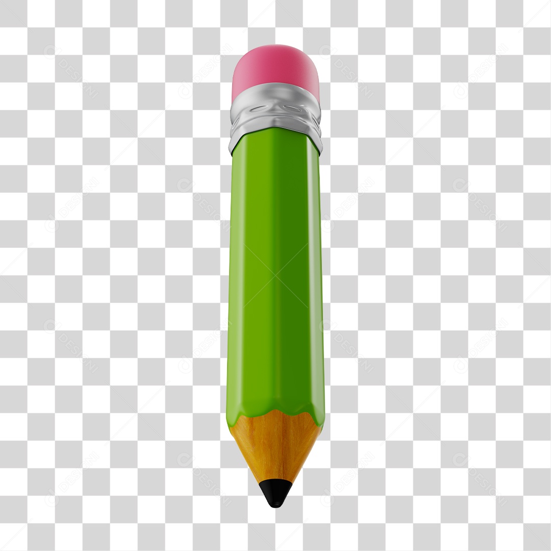 Lápis de Escrever Desenho 3D Elemento para Composição PNG Transparente