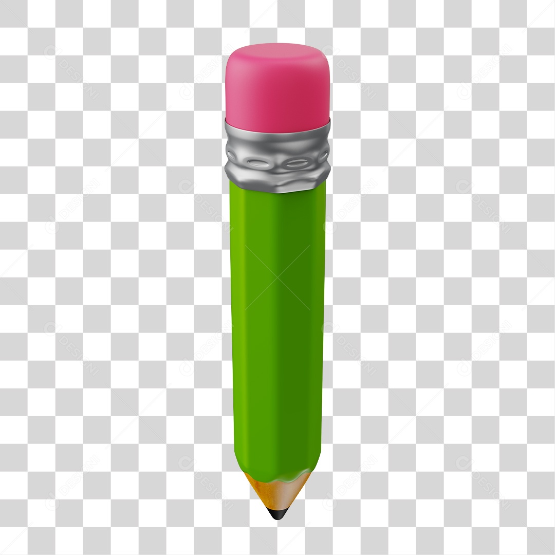 Lápis de Escrever Desenho 3D Elemento para Composição PNG Transparente