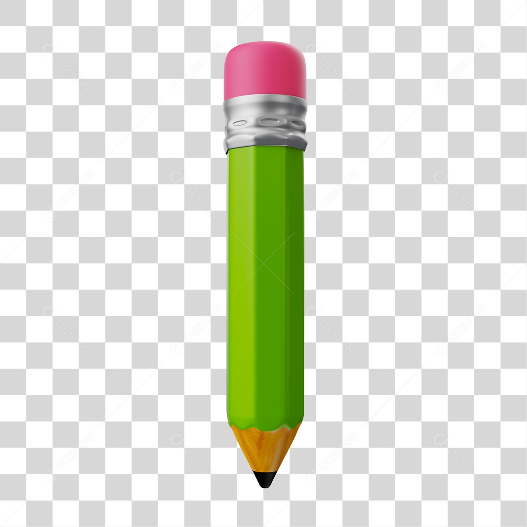 Lápis de Escrever Desenho 3D Elemento para Composição PNG Transparente
