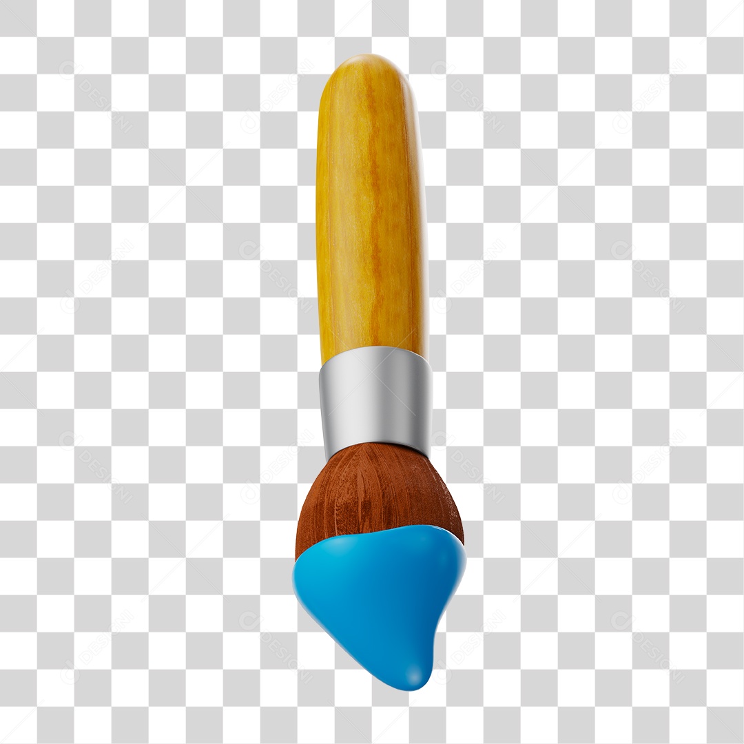 Pincel de Tinta Elemento 3D PNG Transparente