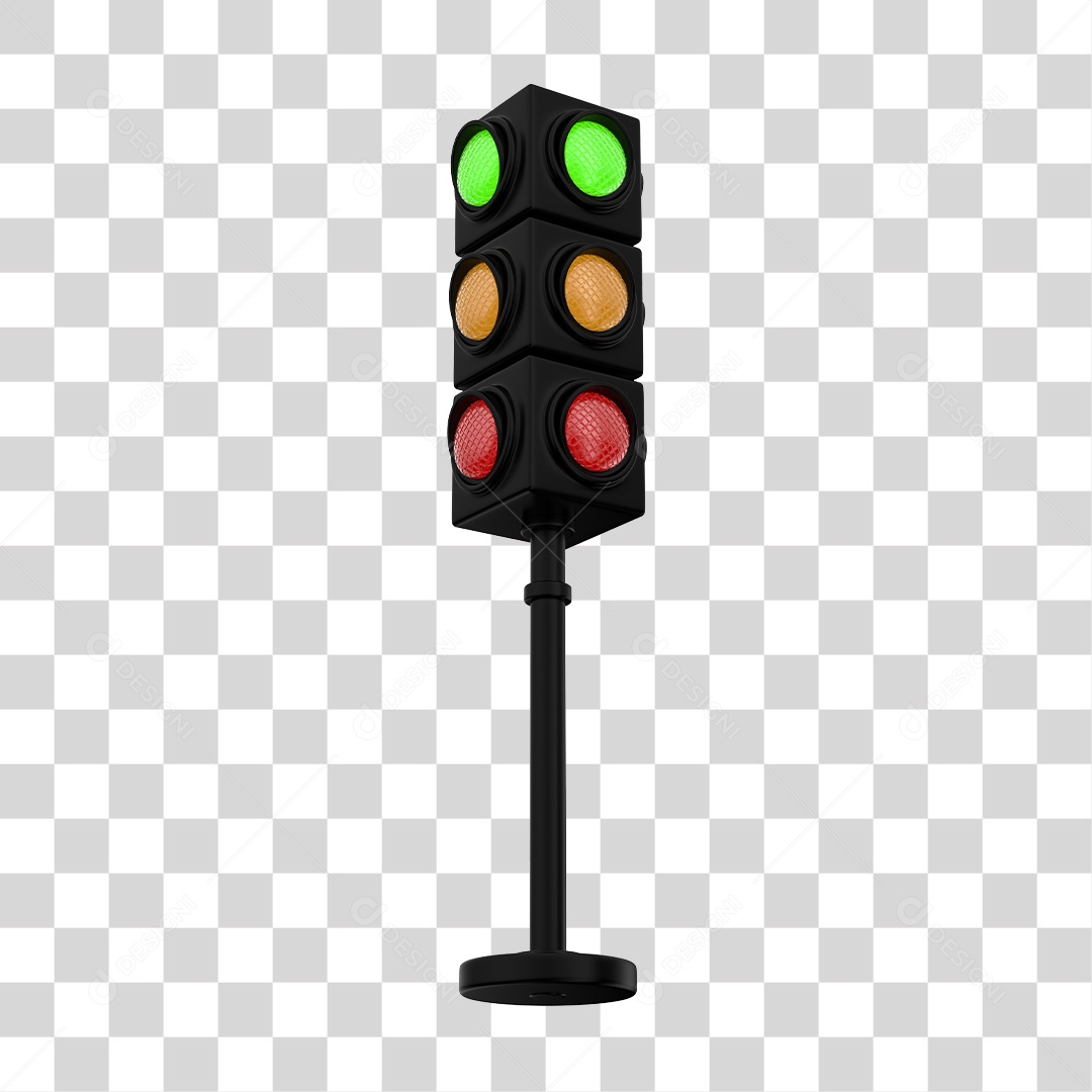 Semáforo Elemento 3D PNG Transparente