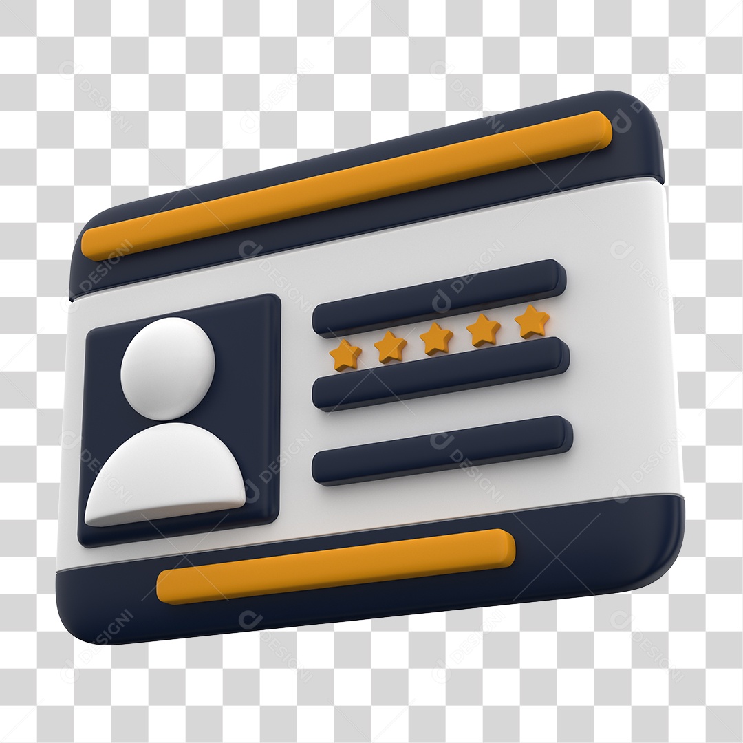 Tela de Cadastro CNH Elemento 3D PNG Transparente