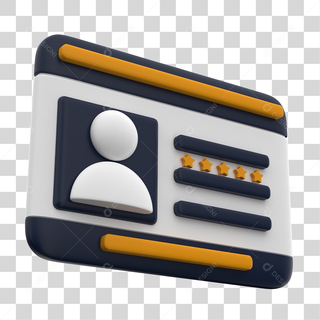 Tela de Cadastro CNH Elemento 3D PNG Transparente