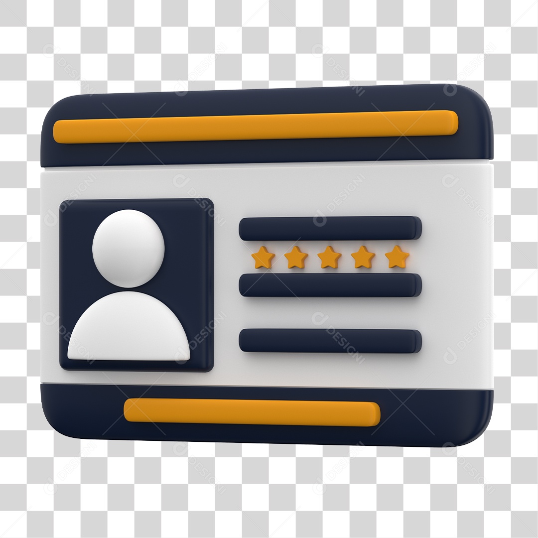 Tela de Cadastro CNH Elemento 3D PNG Transparente