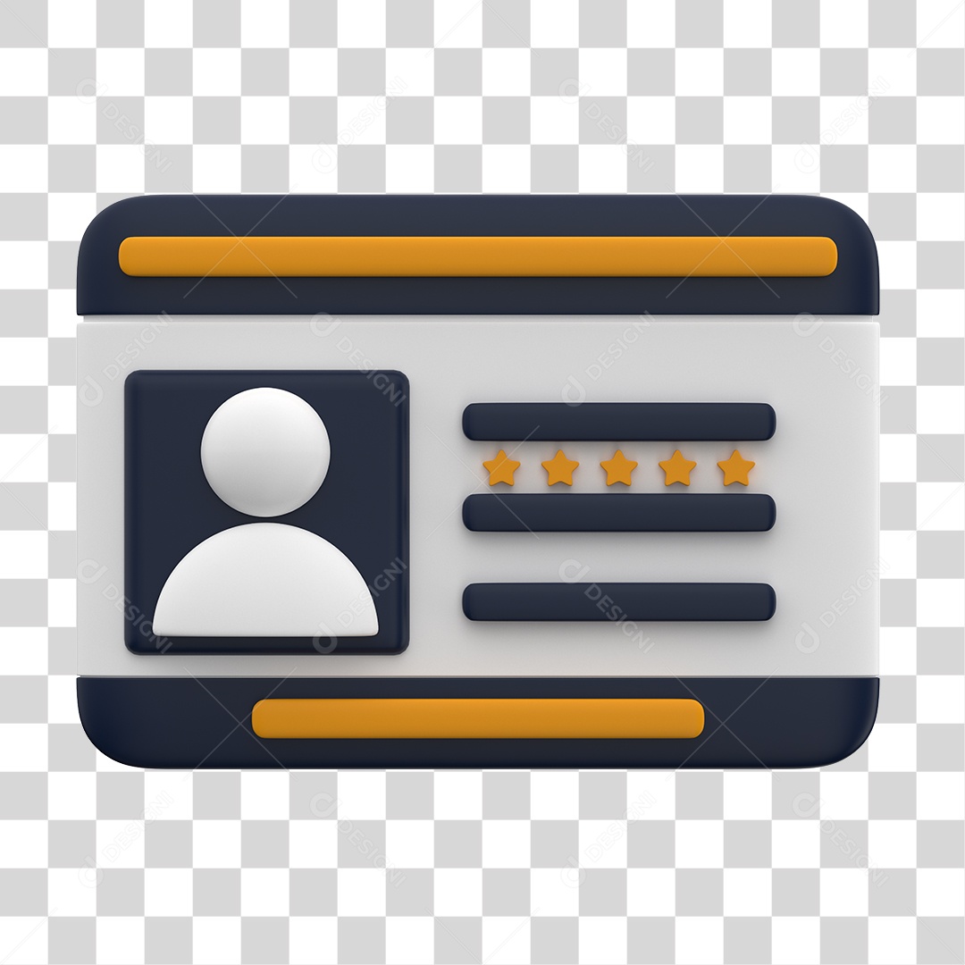 Tela de Cadastro CNH Elemento 3D PNG Transparente