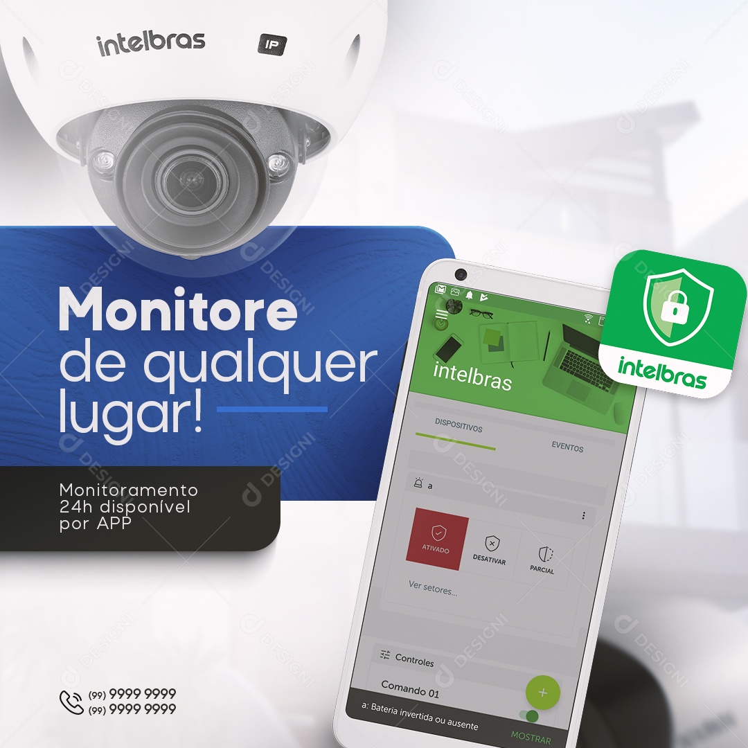 Monitore de Qualquer Lugar Social Media PSD Editável