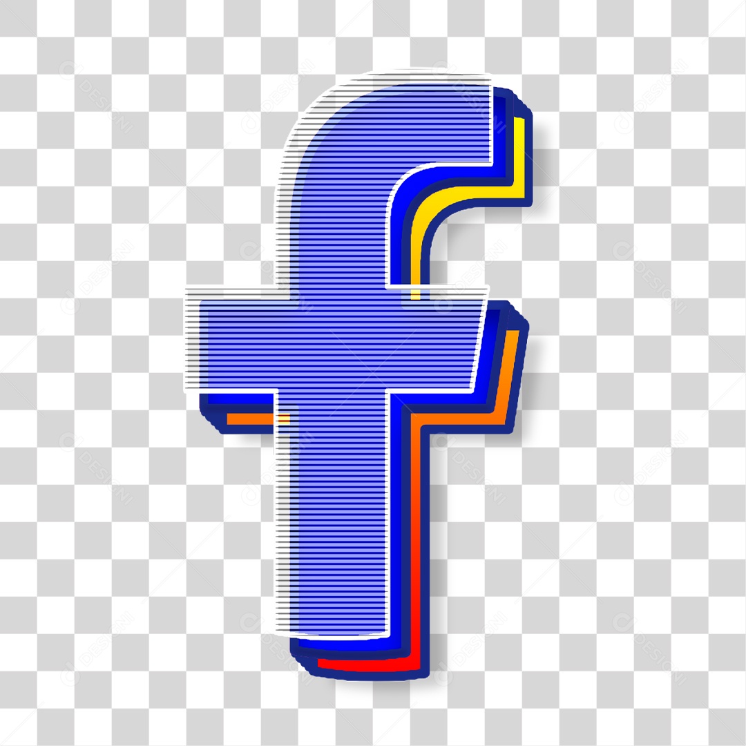 Ícone do Facebook Efeito moderno e colorido PNG Transparente Logo