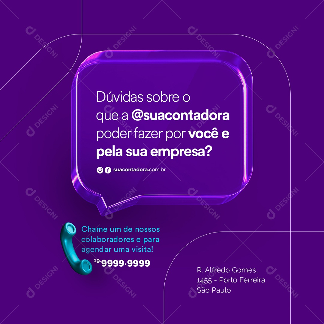 Dúvidas Sobre o Que a Sua Contabilidade Social Media PSD Editável