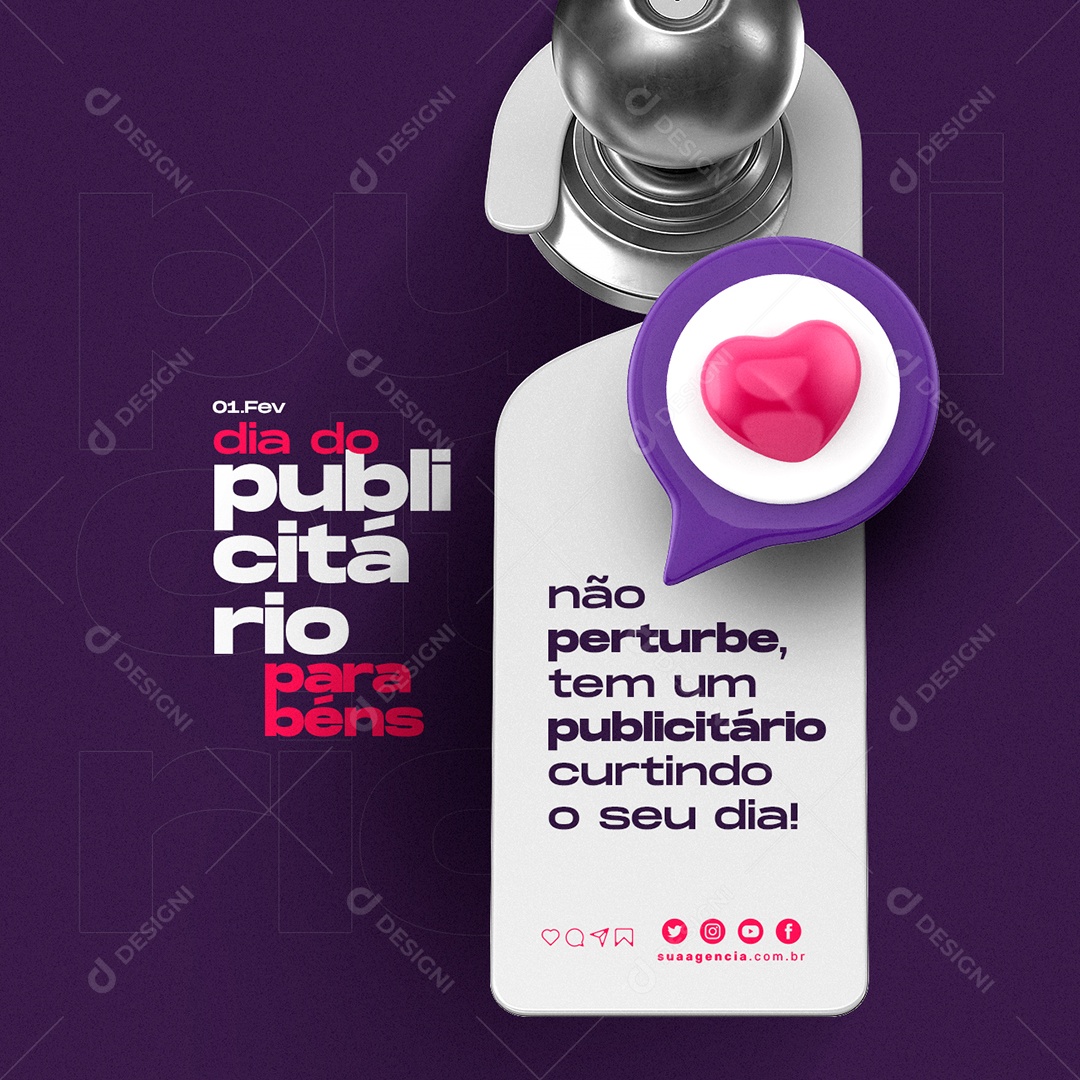 Dia Do Publicitário Não Perturbe Tem um Publicitário Curtindo o Seu Dia Social Media PSD Editável