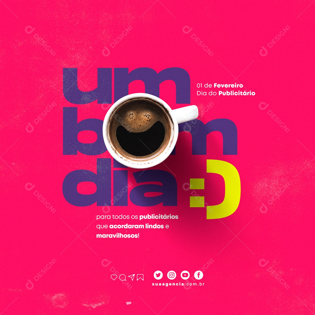 Para Todos os Publicitários que Acordaram lindos e maravilhosos Dia Do Publicitário Social Media PSD Editável
