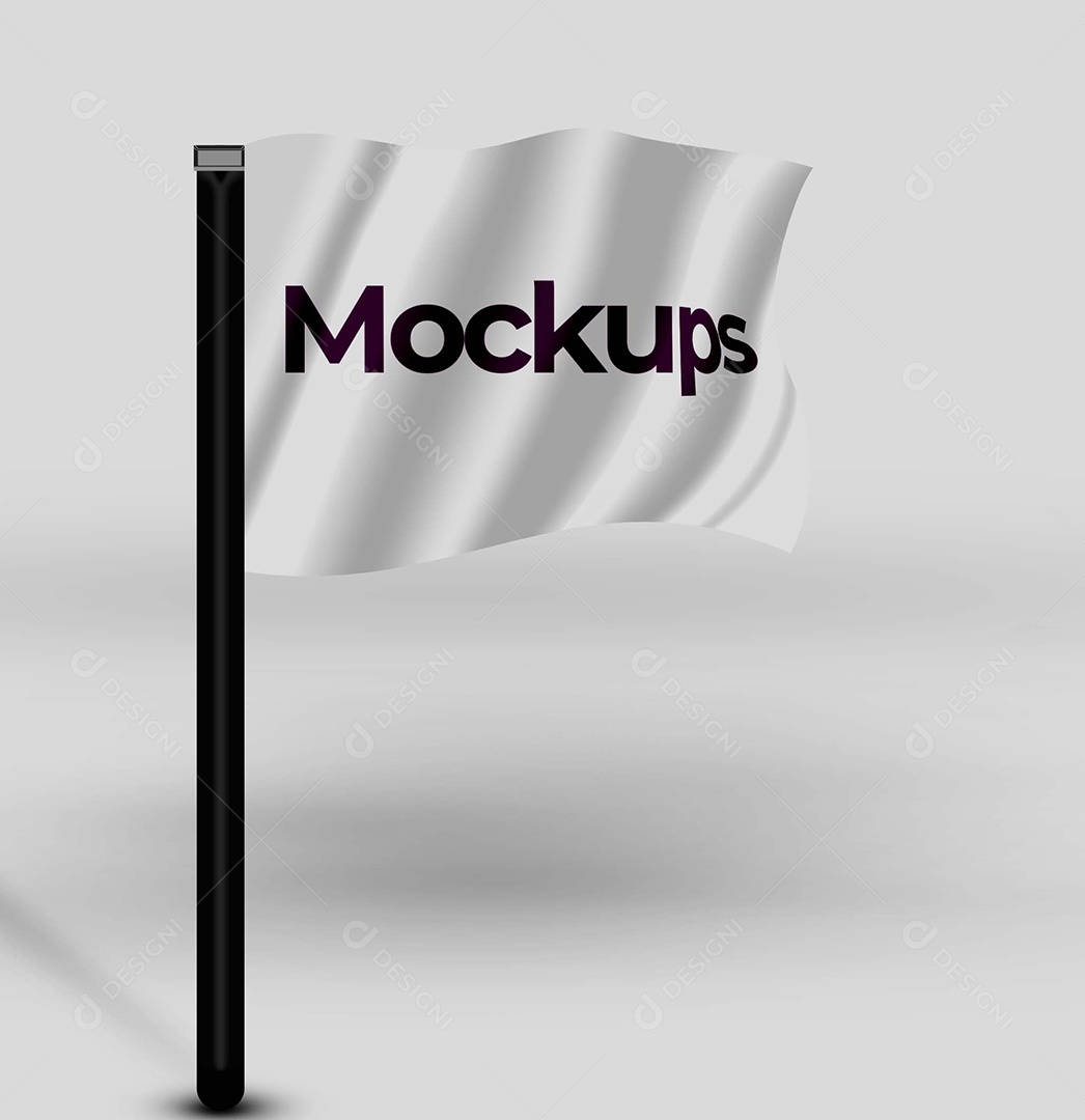 Mockup Bandeira Branca PSD Editável