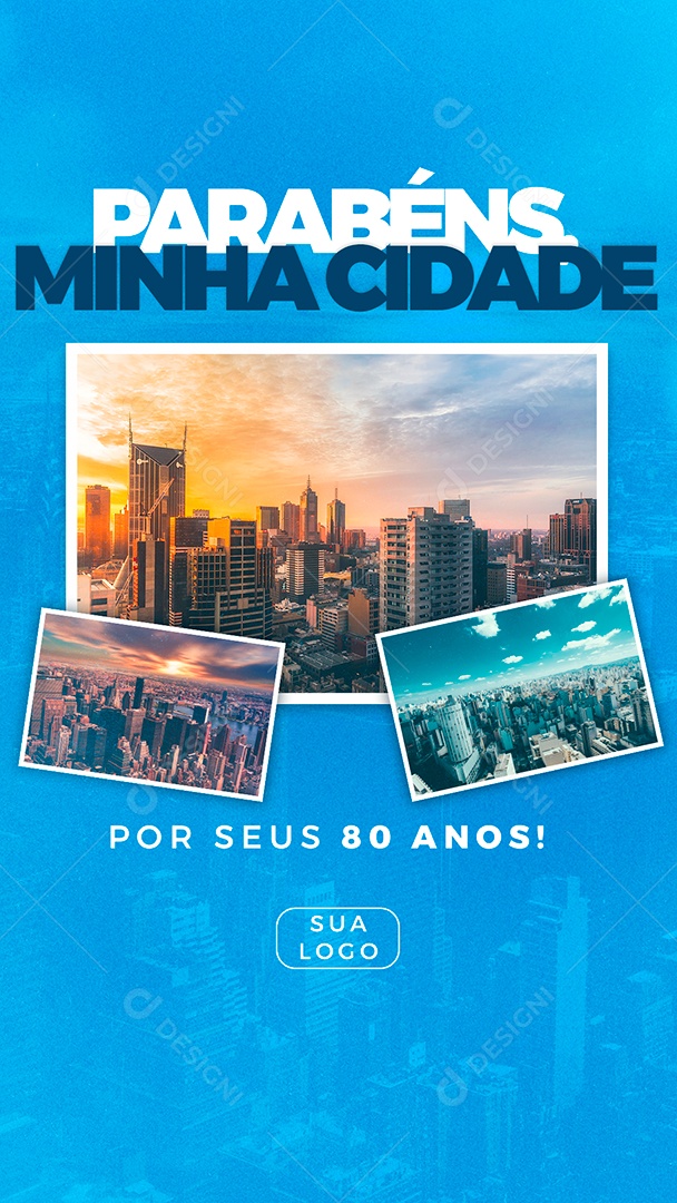Post  Stories Aniversário de Cidade Social Media PSD Editável