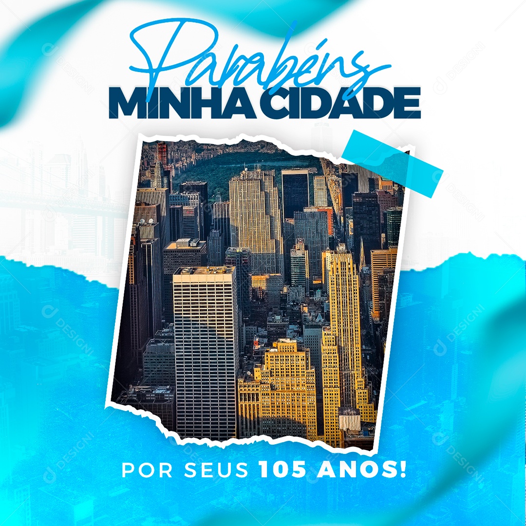 Post Aniversário de Cidade Social Media PSD Editável