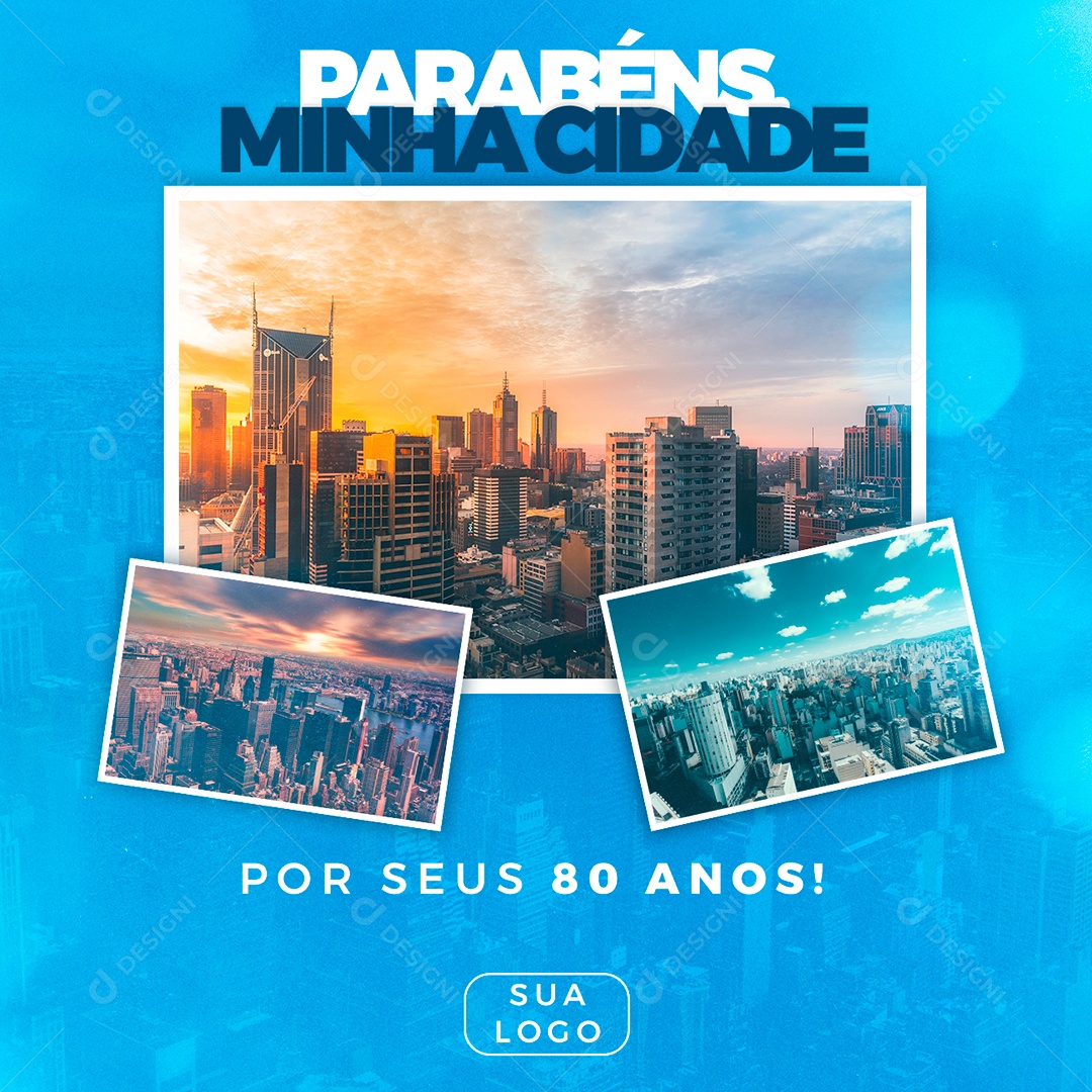 Post Aniversário de Cidade Social Media PSD Editável