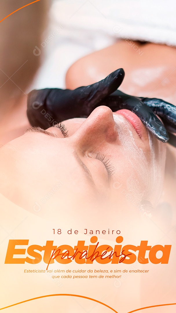 Post Parabéns Esteticista Social Media PSD Editável