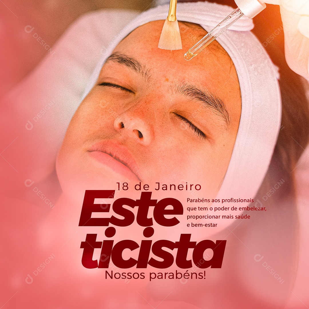 Post Parabéns Esteticista Social Media PSD Editável