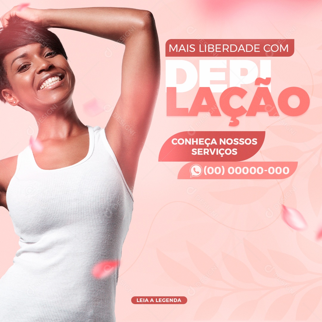 Post Estética Depilação A Laser Social Media PSD Editável