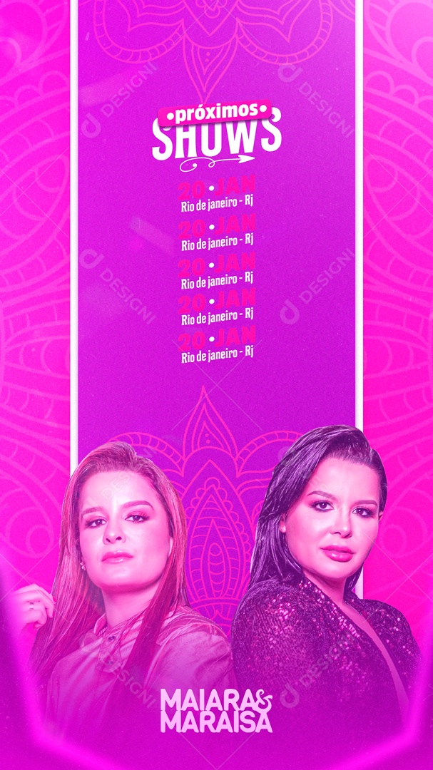 Story Flyer Maiara e Maraisa Próximos Shows Social Media PSD Editável