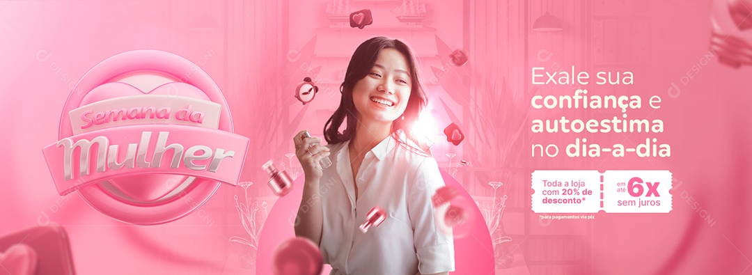 Campanha Publicitária Dia Da Mulher Exale sua Confiança Web Banner Social Media PSD Editável